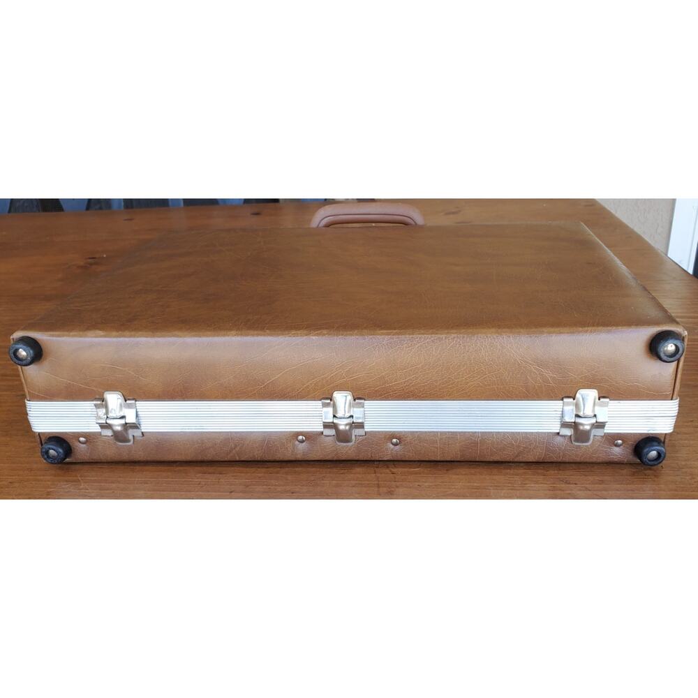 Vintage Hard-shell Briefcase/ Atachee Case in Brown 17x12x4